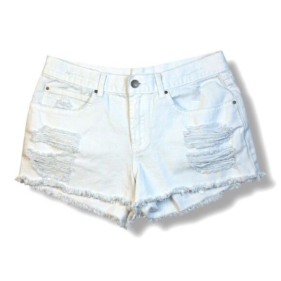 Billabong Drift Away Distressed Denim Shorts Sz 29 - Picture 1 of 11